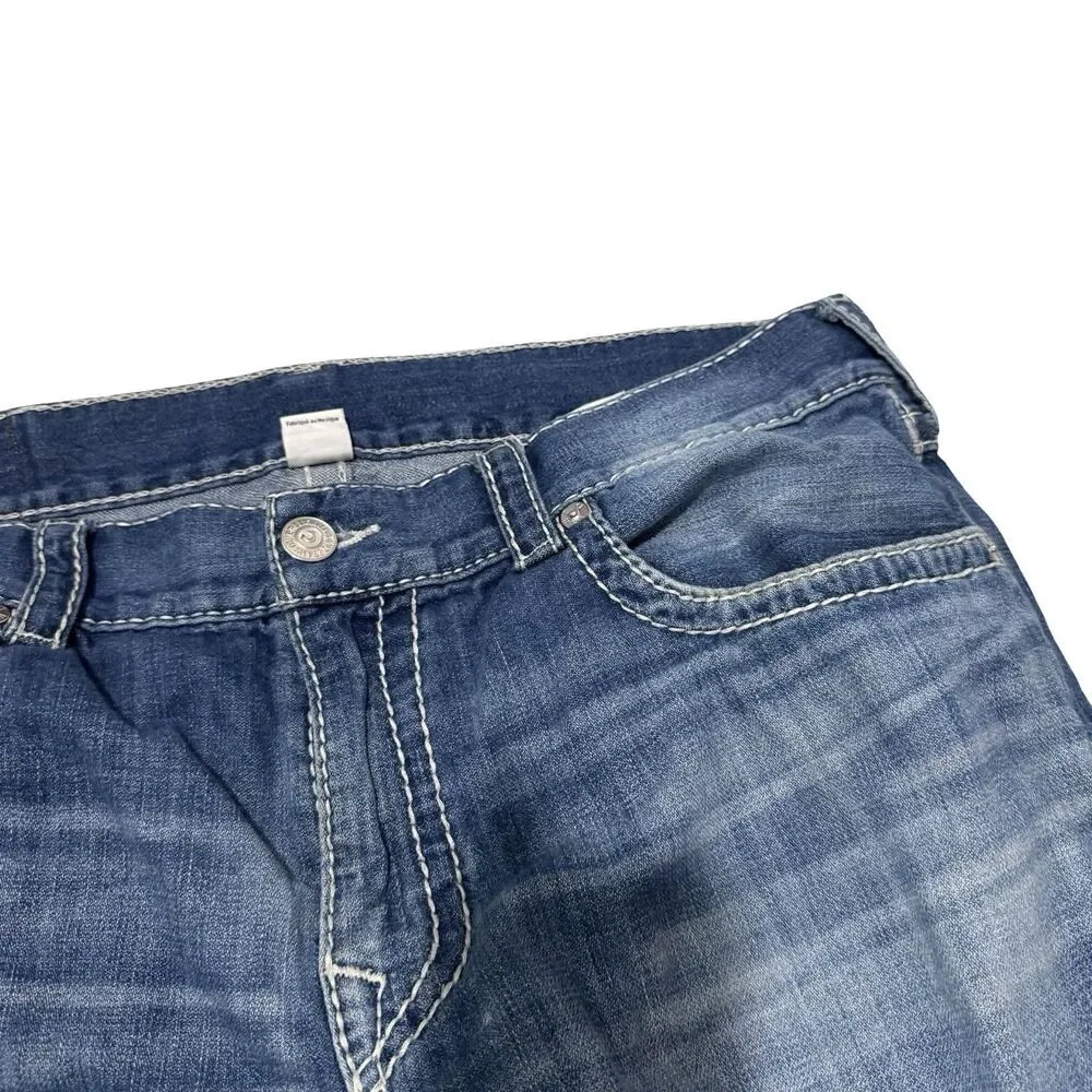 True Religion Big T Natural W/Flap Stitch Straight Leg Jean Men’s Size 38 Cotton